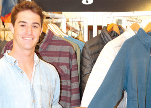 Jake O'Donnell stocks his store, Jake's Surf Shop in Sea Bright, with surf gear and brand-name clothing.