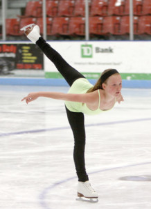 Lexi Loughlin performs a spiral at Middletown Ice World.