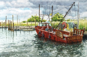 Michael Schefren, “The Ruthie n' Junie, Belford, N.J.” is among the juried work to be presented at St. George’s-by-River Church in Rumson on Labor Day weekend. --Courtesy St. George's-by-the-River
