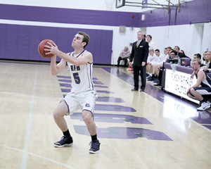 Mickey Schluter, No. 5 of RFH, gets ready to shoot a three-pointer against Manasquan. --Sean Simmons