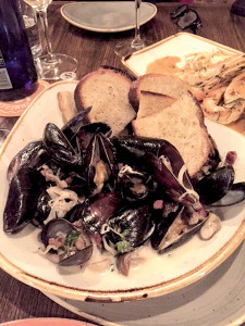 Diners are encouraged to use a soup spoon to thoroughly enjoy the PEI mussels at B2 Bistro. Photo: Bob Sacks