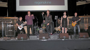 Rock Of Ages from left, Brad Capinjola, Barry Habib, Dan Prestup, Constantine Maroulis, Semi Quaver, Bre Cade and Joe Imbesi.