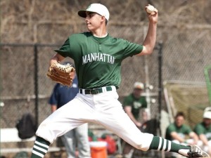 Joseph Jacques of Shrewsbury Borough, a pitcher, walked on to Manhattan College’s baseball team. Photo courtesy Manhattan College