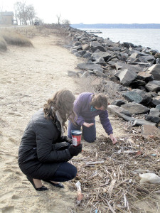 Clean Ocean Action Executive Director Cindy Zipf, right, and Marine Science Education Coordinator Catie Tobin, are studying the effect of microplastics on the Jersey Shore. Their report will be completed later this year. Photo: Joseph Sapia
