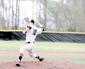 North starting pitcher Mike Mercier (20) had a strong game for the lions fanning seven batters and also had two RBI. Photo: Sean Simmons 