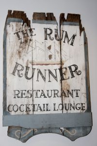 An early sign for Sea Bright’s venerable Rum Runner restaurant and bar now grace’s the newly reconstructed McLoone’s Rum Runner which has just re-opened.
