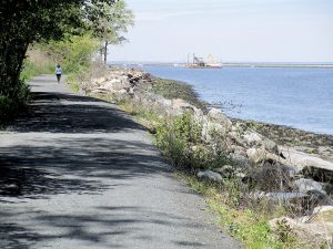 A popular segment of the Henry Hudson Trail in Atlantic Highlands that suffered serious damage due to flooding in Super Storm Sandy in 2012 is to undergo repairs to make it more resilient in the future. The path is used by pedestrians and bikers. Photo: Joseph Sapia