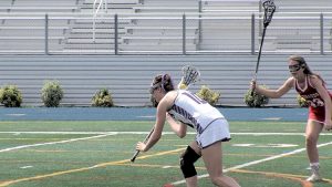 Morgan Steinhacker gets ready to attack from the free position - one of her three goals in Rumson-Fair Haven’s Group 2 title win. Steinhacker will play Division I lacrosse at Bucknell.