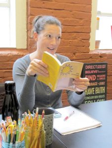 Allison Tevald, co-founder and program director of Project Write Now, discusses the book, “I Remember,” a memoir by Joe Brainard that inspires the nonprofit, writing instruction group’s upcoming fundraising event, Nov. 29. 