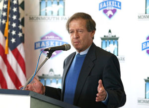 Dennis Drazin, CEO of Darby Development, the operator of Monmouth Park speaks at the Opening Day Press Conference & Luncheon in Oceanport, New Jersey May 7, 2019.