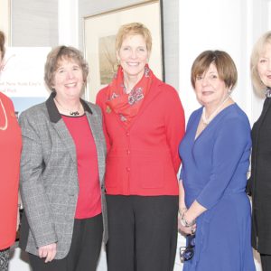 02/14/19, Monmouth County Historical Association Held 12th Annual Red Luncheon, Rumson Country Club, Rumson, NJ, Eileen Higgins, Sue Harbison, Meg Sharp Walton, Mary Ann LaSardo, June Seligman