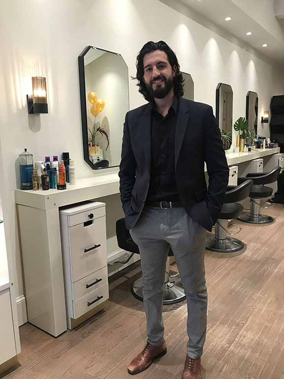 Owner and senior stylist Yanni Erbeli posed in his Red Bank salon. 