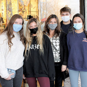 12/03/20, BLACK FRIDAY SHOPPERS DONNED MASKS AND HEADED TO THE GROVE, Julie Fuschetti, Kendall, Tricia, Luke, Courtney Zifchak