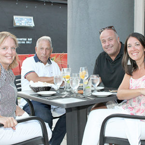 10/01/20, TWO RIVER OUTDOOR DINING SCENE: SPOTLIGHT ON TRAMA’S TRATTORIA, Liz, Jerry Lubin, Mike, Kelly McEvoy