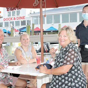 08/06/20, TWO RIVER OUTDOOR DINING SCENE: SPOTLIGHT ON BAHRS LANDING, Bill, Molly, Meg Gerth, Tara Golding