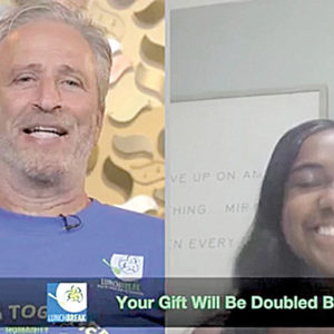 09/10/20, LUNCH BREAK HELD VITUAL ‘RISING TOGETHER’ EVENT, Jon Stewart, Chelsea Zamot