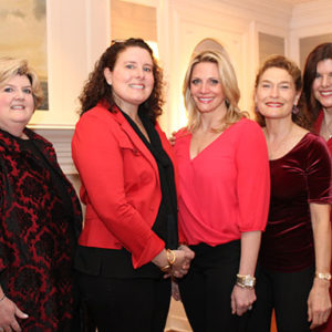 02/20/20 MONMOUTH COUNTY HISTORICAL ASSOCIATION HELD 13TH ANNUAL RED LUNCHEON,  Sandy Jones, Jennifer Mullins, Natalie Carpentier, Minioucha Krishnamurti, Tamara Woolley
