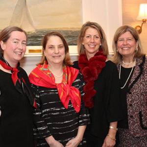 02/20/20 MONMOUTH COUNTY HISTORICAL ASSOCIATION HELD 13TH ANNUAL RED LUNCHEON, Vera Hough, Elizabeth Urbanski, Kara Short, Kathy Jones.