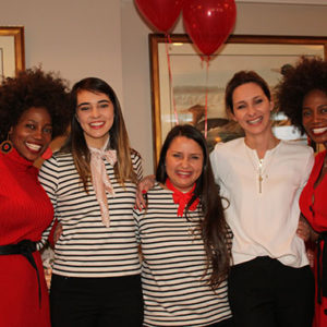 02/20/20 MONMOUTH COUNTY HISTORICAL ASSOCIATION HELD 13TH ANNUAL RED LUNCHEON, Joy Martin, Anrike DuToit, Jubilee VanWyk, Carli Windsor, June Martin