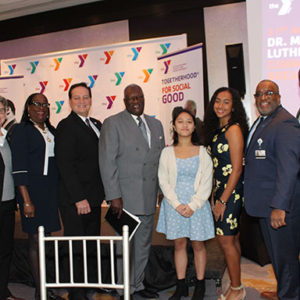01/30/20 YMCA OF GREATER MONMOUTH COUNTY HOSTED 31ST ANNUAL COMMEMORATIVE BREAKFAST: DR. MARTIN LUTHER KING JR.  Laurie Goganzer; Cheryl Morrison and Tom Hayes of New Jersey Natural Gas; Wayne Boatwright of Hackensack Meridian Health; essay winners Nghi Nguyen, Raritan High School and Maya Gerke, Freehold Township High School; Darryl Hughes of Hackensack Meridian Health; and Michael Wright