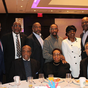 01/30/20 YMCA OF GREATER MONMOUTH COUNTY HOSTED 31ST ANNUAL COMMEMORATIVE BREAKFAST: DR. MARTIN LUTHER KING JR. Representatives of the Pilgrim Baptist Church of Red Bank with pastor Terrence Porter, standing left.
