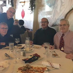 01/23/20 GIRL SCOUTS OF THE JERSEY SHORE KICK OFF COOKIE SEASON AND ‘DESSERT SHOWDOWN’ Standing: Dr. Tim Sullivan. Seated: Hans Zweerink, former PFHC board member, with board members Louis Rodriguez and Dr. Gordon Boak.