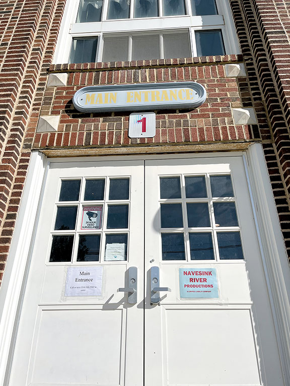 The former Port Monmouth Elementary School, empty since March 2020, is now serving as a base camp for Navesink River Productions during filming for the fea- ture-length movie “Miranda’s Victim.”
