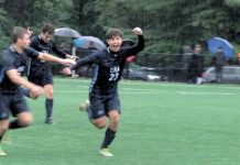 CBA’s Dylan Millevoi celebrated his game-winning goal to lift the Colts a 1-0 over Freehold Township Oct. 3.