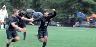 CBA’s Dylan Millevoi celebrated his game-winning goal to lift the Colts a 1-0 over Freehold Township Oct. 3.