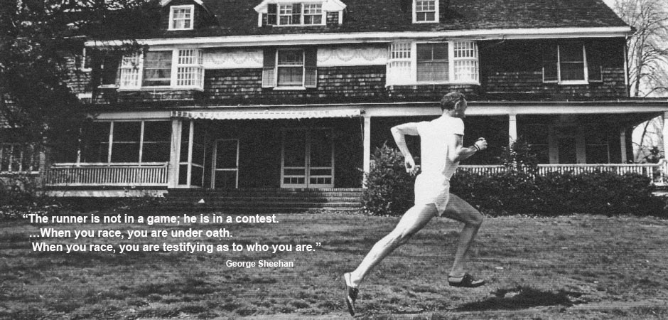 George Sheehan began running around his property in his 40s so as not to embarrass his family by running through the neighborhood. Courtesy Michael Sheehan