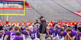 Rumson-Fair Haven head coach Jeremy Schulte addressed his team for the final time after the Bulldogs’ 18-14 loss to Caldwell in the Group 2 state championship game.