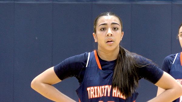 Trinity Hall junior guard Nina Emnace had 17 points in the Monarchs’ win against Red Bank Regional.