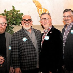 01/19/23, TWO RIVER THEATER WELCOMES NEW ARTISTIC DIRECTOR AT HOLIDAY SOIREE, Sean O’Connell, JP Nicolaides, Ed Zipprich, John McEwen