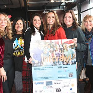 02/16/23, 8th ANNUAL WEFORUM FIT CRAWL RAISED FUNDS FOR HEALTH AND WELLNESS PROGRAMS, Jennifer Borenius, Laura Oncea, Karen Campi, Carolyn DeSena, Clare Broderick, Gail VanWinkle