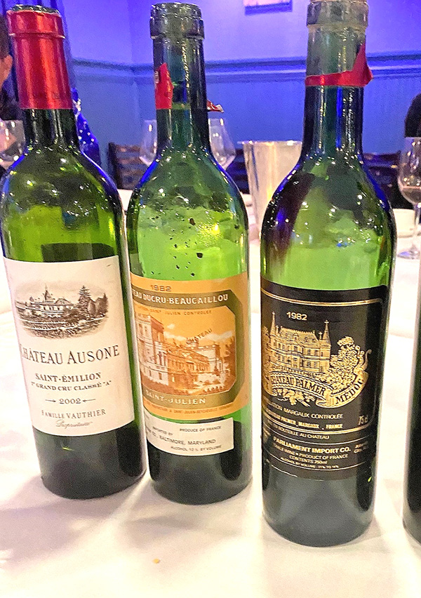 Three very special bottles of Bordeaux were paired with a Tuscan veal chop and provided much enjoyment. Bob Sacks