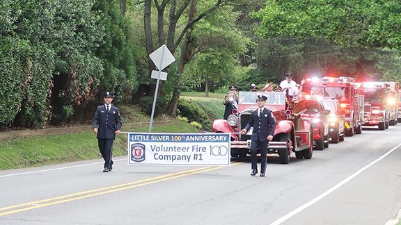 The Little Silver Fire Department was out in full force to show its support for the borough’s 100th anniversary. Courtesy Little Silver 100