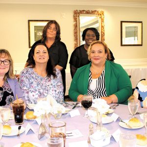 06/01/23, NAVARUMSUNK AUXILIARY OF FAMILY AND CHILDREN’S SERVICE HELD 64TH ANNUAL SPRING LUNCHEON AND FASHION SHOW, Kelly Keating, Lucy Briones-Gomez, Natasha Bishop, Anne Nemetz, Deb Barker, Holly Daniels