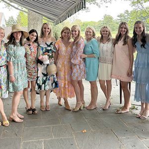 07/06/23, CANCERCRUSHER FOUNDATION OF MEMORIAL SLOAN KETTERING CANCER CENTER HELD TEA PARTY FUNDRAISER, Maricarmen Buckley, Sandy Henning, Alicia Bublitz, Nicole Buckley, Holly Ostrow, Lisa McKean, Amanda Brown, Peeka Tildesley, Tammy Zacks, Sara Poponak, Maggie Ludman, Georgia Callahan, Karen Stanton