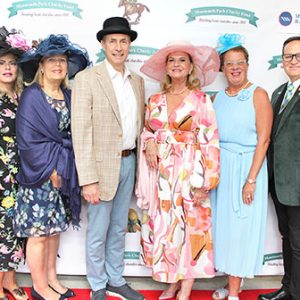 06/06/24, MONMOUTH PARK CHARITY FUND’S 19TH ANNUAL KENTUCKY DERBY DAY CELEBRATION, Linda Sirico, Gina Petillo, John Klein, Maureen Lloyd, Maria Tanzola, Tom Hayes