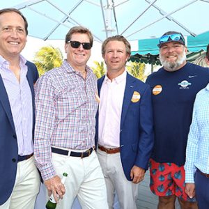 08/15/24, VISITING NURSE ASSOCIATION HEALTH GROUP KICKS OFF BEACH BALL 2024, Mark DelPriore, Jamie Drummond, Russ Smith, Sandy Mulheren, Ben Smith