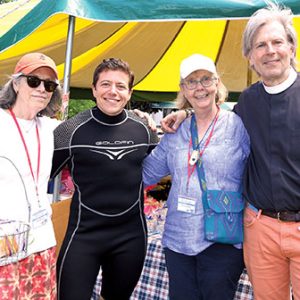 08/01/24, ST. GEORGE’S-BY-THE-RIVER’S 76TH ANNIVERSARY CANTERBURY FAIR, Joan Mercer, Rev. Micah Cronin, Becky Lucas, Rev. Jeffrey Roy