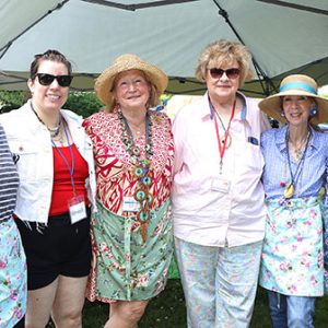 08/01/24, ST. GEORGE’S-BY-THE-RIVER’S 76TH ANNIVERSARY CANTERBURY FAIR, Kathy Welch, Kendall Murphy, Lisa Gilmour, Mary Embrey, Wendy Murphy, Beth Sherrard