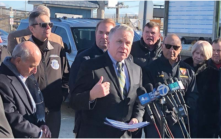 U.S. Rep. Chris Smith (R-4) led a press conference urging the federal government to provide more transparency about the recent drone sightings around New Jersey. Courtesy office of U.S. Rep. Chris Smith