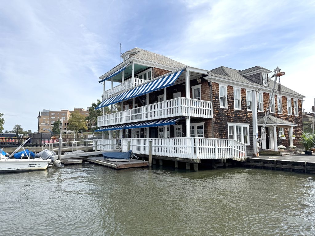 
The entire historic structure of the Monmouth Boat Club on the Navesink River in Red Bank will be lifted off the foundation and moved about 50 to 60 feet within the club premises until foundation work is completed.