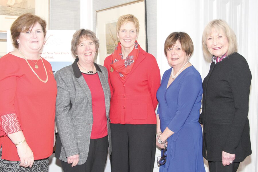 02/14/19, Monmouth County Historical Association Held 12th Annual Red Luncheon, Rumson Country Club, Rumson, NJ, Eileen Higgins, Sue Harbison, Meg Sharp Walton, Mary Ann LaSardo, June Seligman